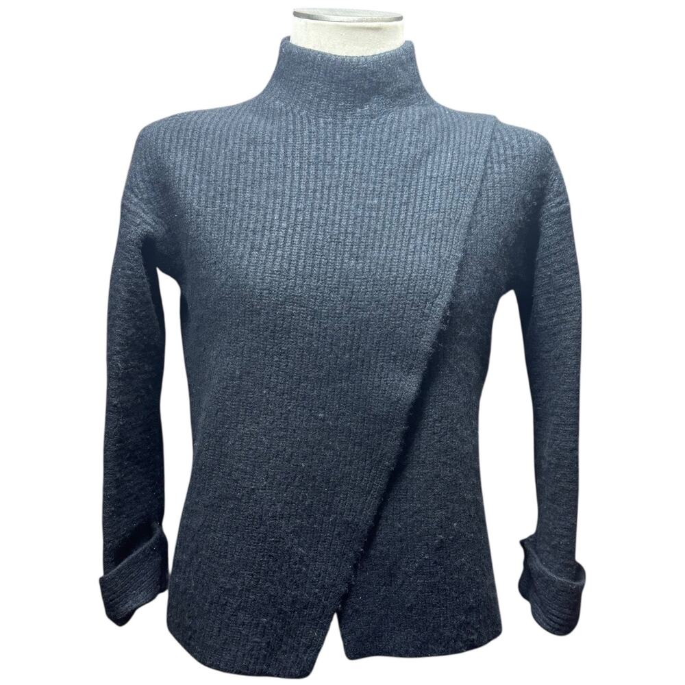 Athleta Azalea Merino Wool Cashmere Mock Neck Sweater Black Medium